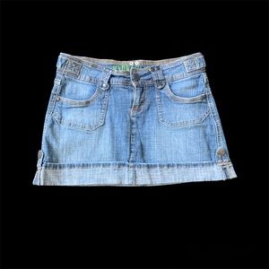 Y2K denim mini skirt